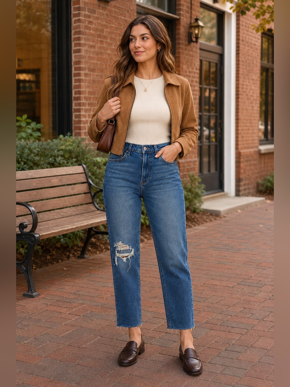 Hollister Ultra High-Rise Mom Jeans W27 L25 Distressed Raw Hem